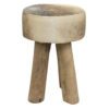 Stool Cowhide  Gray  Round Leather / fur 30x30x45cm 8716522044775 Mars & More