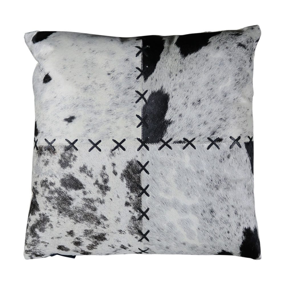 Cushion Cowhide  Black   Cotton 45x45x15cm 8716522074420 Mars & More