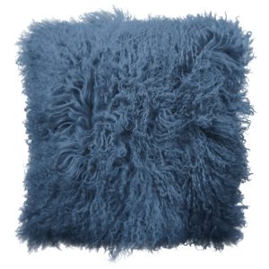 Cuscino Pelle di pecora Blu tibetano ca. 45×45 cm
