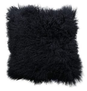 Cuscino Pelle di pecora nera tibetana ca. 45×45 cm
