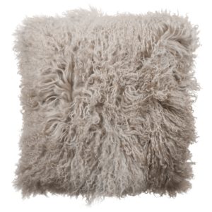 Cuscino Pelle di pecora sabbia tibetana ca. 45×45 cm