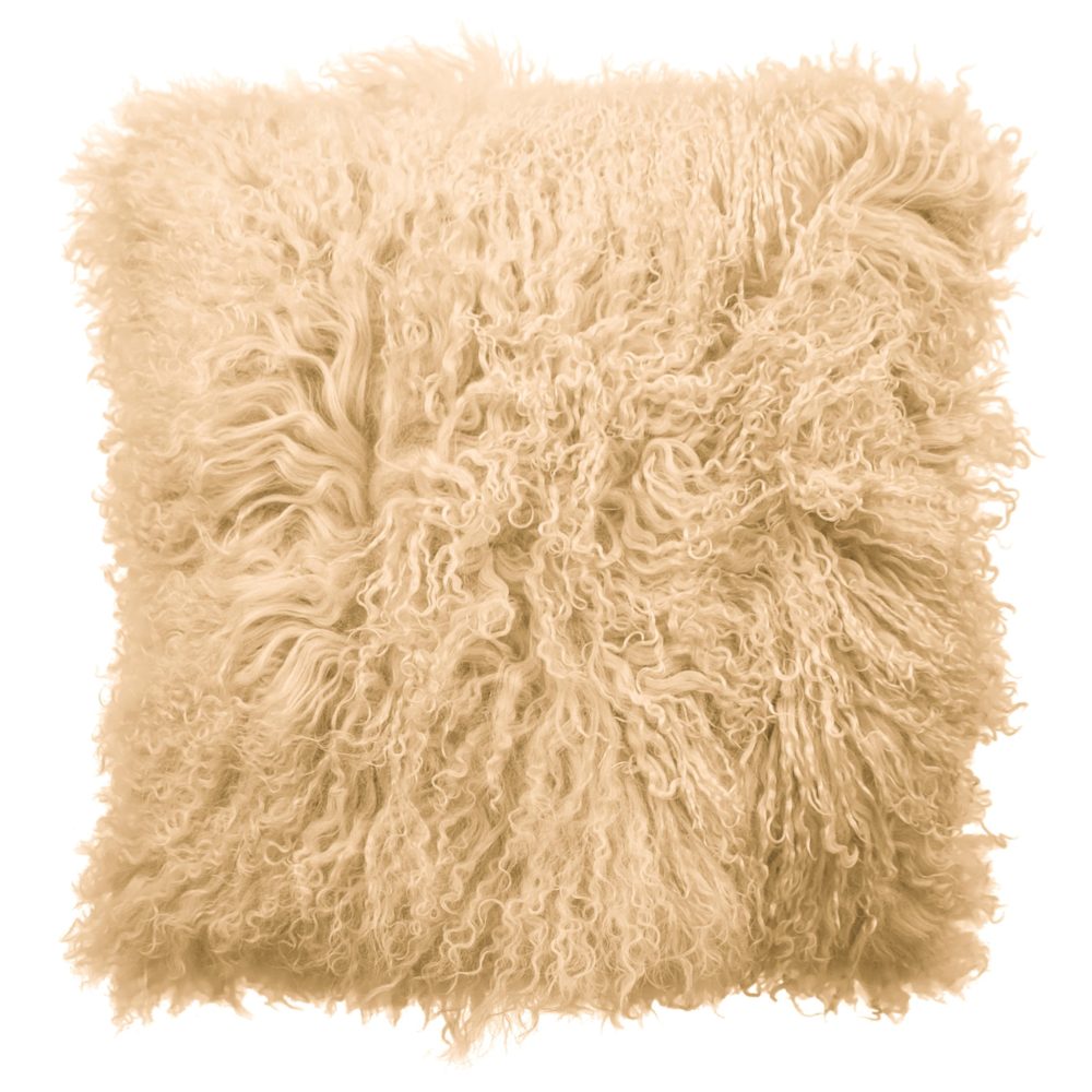 Cushion Sheepskin Camel   Tibetan ca. 45x45 cm
