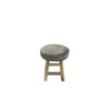 Stool Cowhide  Gray  Round Leather / fur 40x40x45cm 8716522044614 Mars & More