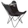 Chair Cowhide  Black   Leather / fur 80x75x90cm 8716522044645 Mars & More