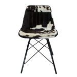 Chair Cowhide  Black and White   Leather / fur 50x53x79cm 8716522051384 Mars & More