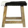 Bench Cowhide  Black and White   Leather / fur 45x26x46cm 8716522086263 Mars & More