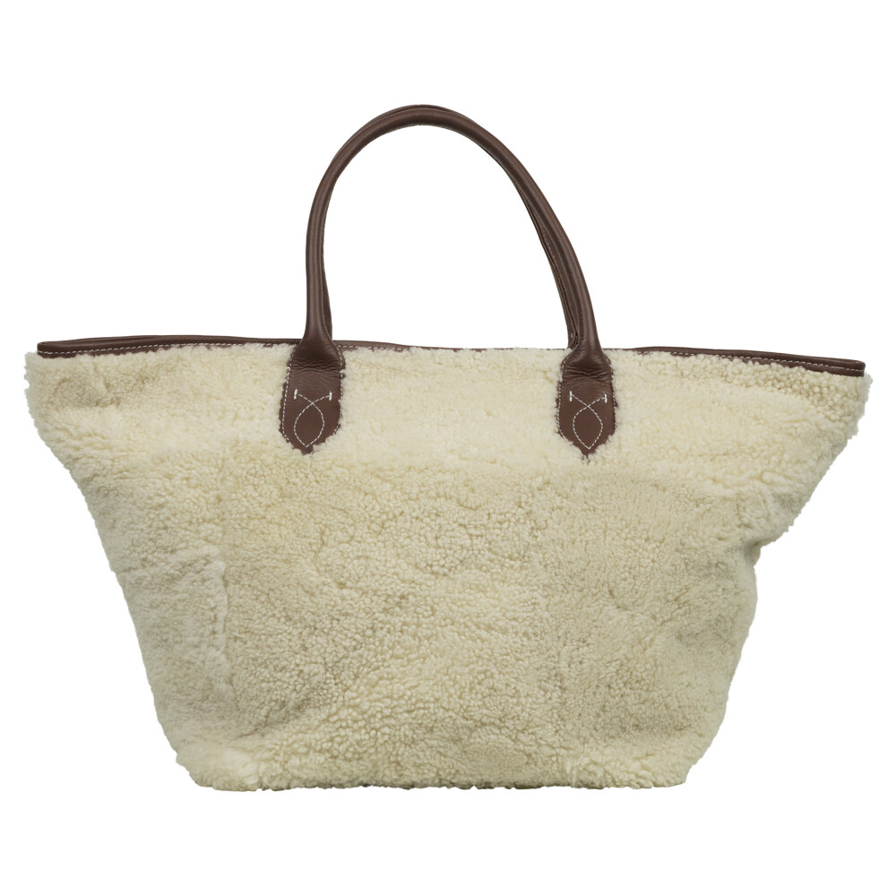 Bag Sheepskin  White   Leather / fur 55x30x20cm 8716522086867 Mars & More