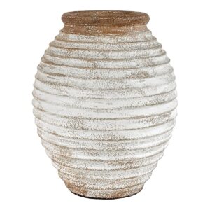 Lomba Decoration Pot – Terracotta pot, brown/white, Ø28×35 cm