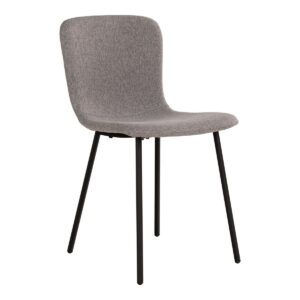 Halden Dining Chair – Eetkamerstoel, lichtgrijs met zwarte poten