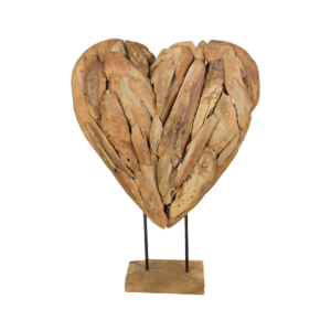 Wooden Heart Sculpture large – teak