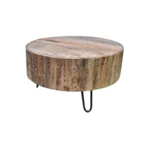 Table basse Melbourne – 70x70cm – manguier rustique/fer