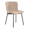 Maceda Dining Chair - Dining Chair in bouclé, beige with black legs