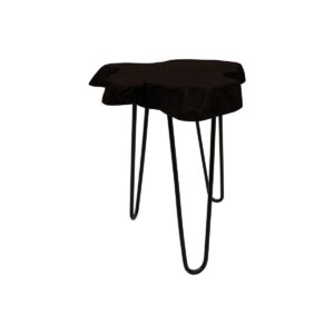 Side Table – ø40×47 – Black – Teak rootWood/metal