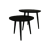 Round Side Tables Verona - 60x60x50/50x50x40 - Black - Mango wood/iron