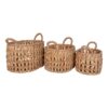 Balerma Basket - Basket with handles, water hyacinth, natural, set of 3