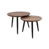 Coffee table - ø60/ø50 - Natural/black - Acacia wood/iron - Set of 2