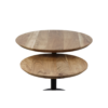 Pillar side table - Natural/black - ø60/ø45 - Acacia wood/iron - Set of 2