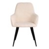 Harbo Dining Chair - Chaise de salle à manger en bouclé, blanc avec pieds noirs, HN1232