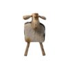 Sheep Shawn large - 58x34x62 - White/brown/Natural - Teak/goat skin