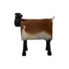 Sheep Shawn large - 58x34x62 - White/brown/Black - Teak/goat skin
