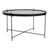 Venezia Coffee Table - Table basse en acier thermolaqué noir avec verre ø70xh40cm