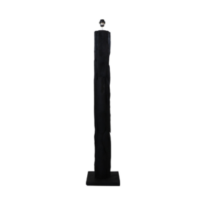 Floorlamp black round – 30x30x145  – Teak – Black