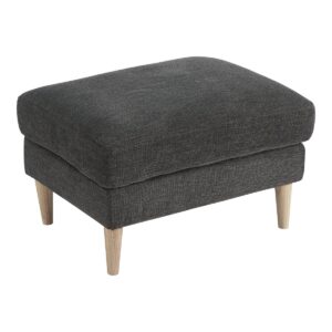 Bologna Pouf – Pouf, dark gray with natural wooden legs, HN1045
