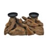 Candle holder double - 32x18x14 - Drift wood