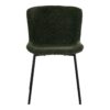 Maceda Dining Chair - Esszimmerstuhl aus Bouclé, dunkelgrün mit schwarzen Beinen