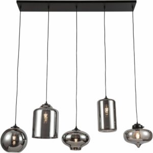 Ava Hanging Lamp Smoke Glass 5-Light Mix