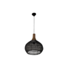 Hanging lamp Rotan - 43x43x46 - Black/Natural - Rotan/teak