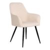 Harbo Dining Chair - Dining Chair in bouclé, white with black legs, HN1232