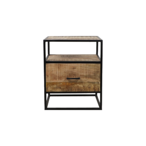 Bedside table – 45x35x55 – Brown/black – Mango wood/Metal
