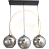 Hanging lamp Smoke Glass 3-Light Straight