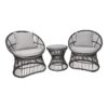 Natal Lounge Set - Lounge Set, rattan, grey, incl. Cushions
