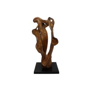 Standing deco abstract medium – 40x40x95 – Natural/metal –  Teak rootWood