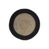 Rug - ø150 cm - raffia/seagrass - natural/black