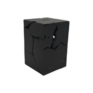 Decorative Stool square – 30x30x45 – Black – Teak