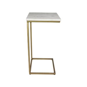 Side table Read – 32x32x65 – White/gold – Marble/Iron