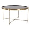 Table basse Venezia - Table basse en acier couleur laiton avec verre ø70xh40cm