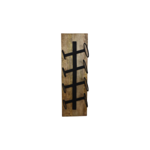 Hanging Wine Rack 4 bottles – 20x14x65 – Natural/black – Mango wood/metal