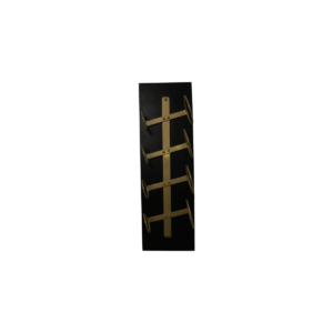 Hanging winerack 4 Bottles – 20x13x65 – Black/Gold – Mangowood/metal