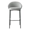 Canelas Bar Chair - Barstoel, lichtgrijs met donkerbruine rugleuning en zwarte poten
