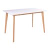 Vojens Dining Table - Dining table in white and natural 120x70xh75 cm