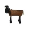 Sheep Shawn small - 32x14x32 - brown/Black - Teak/goat skin
