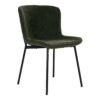 Maceda Dining Chair - Esszimmerstuhl aus Bouclé, dunkelgrün mit schwarzen Beinen