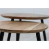 Coffee table - ø60/ø50 - Natural/black - Acacia wood/iron - Set of 2