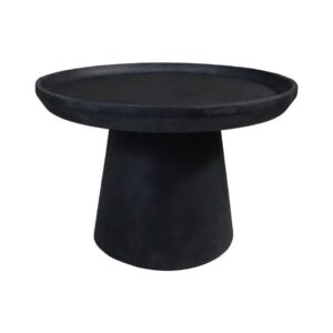 Side Table Drum – 60x60x40 – Matt Black – Mangowood