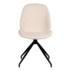 Monte Carlo Dining Chair - Dining Chair in bouclé with swivel base, white with black legs, HN1232