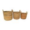 Baskets Set of 3 - ø42x39 - Natural - banana leaf